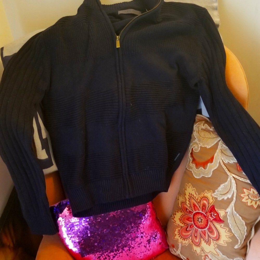 Sean John Zip front (cardigan) knit sweater  "Night Sky"